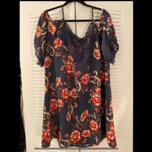 Colorful Navy Blue Dress